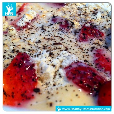 Fitness Dessert Rezept: Vanille Protein Creme mit Erdbeeren (low-fat)