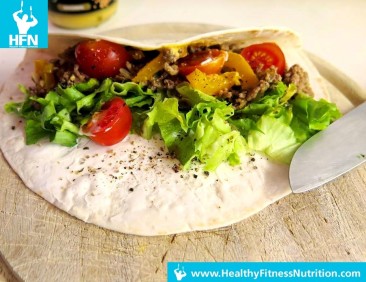 Post-Workout Mahlzeit: Würziger Burrito mit Faschiertem und Gemüse (Scharf)