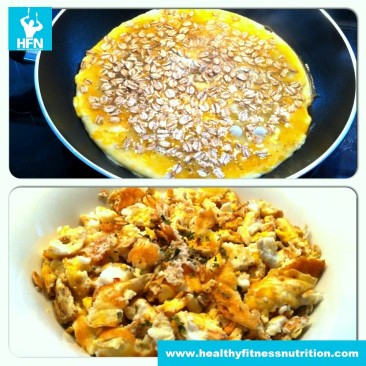 Scrambled eggs with Spelt Flakes