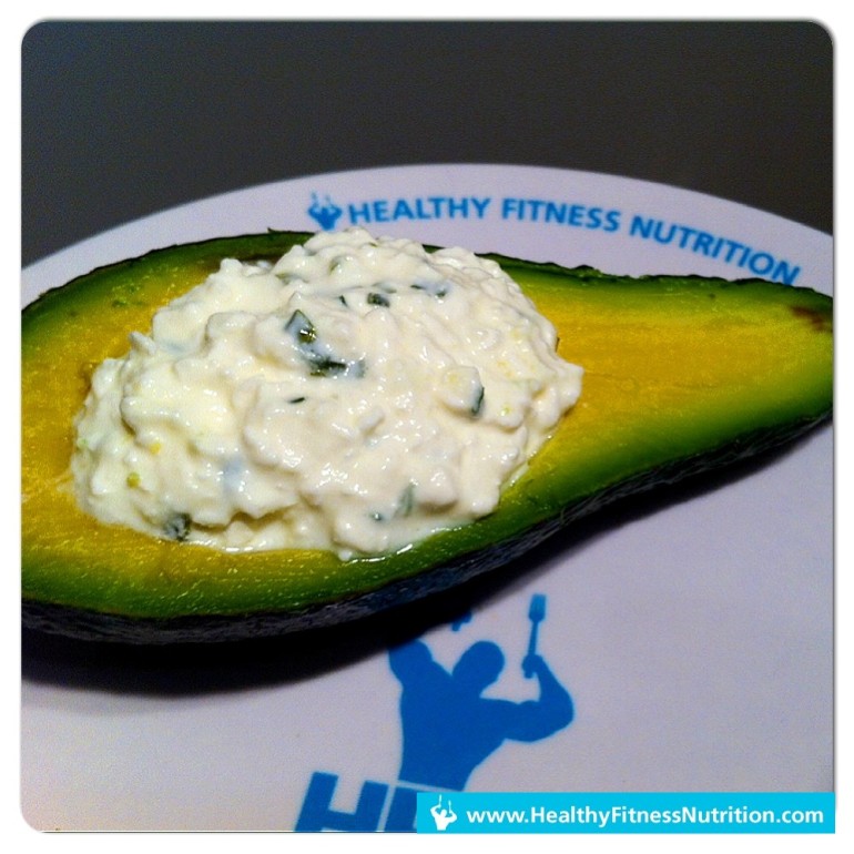 Fitness Snack Avocado With Cottage Cheese Healthy Fitness