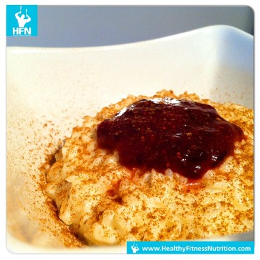 Fitness Dessert: Rice pudding with Fruits and Cinnamon