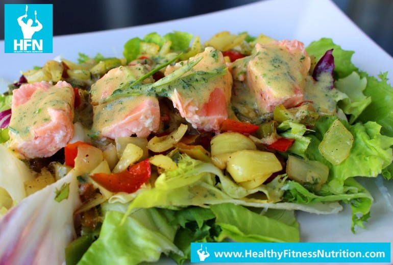 Salmon Salad with Mustard-Dill Marinade Low-Carb Meal