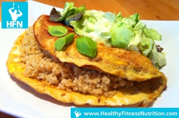 Egg – Quinoa Burger with Fresh Salad (Post-Workout Recipe)